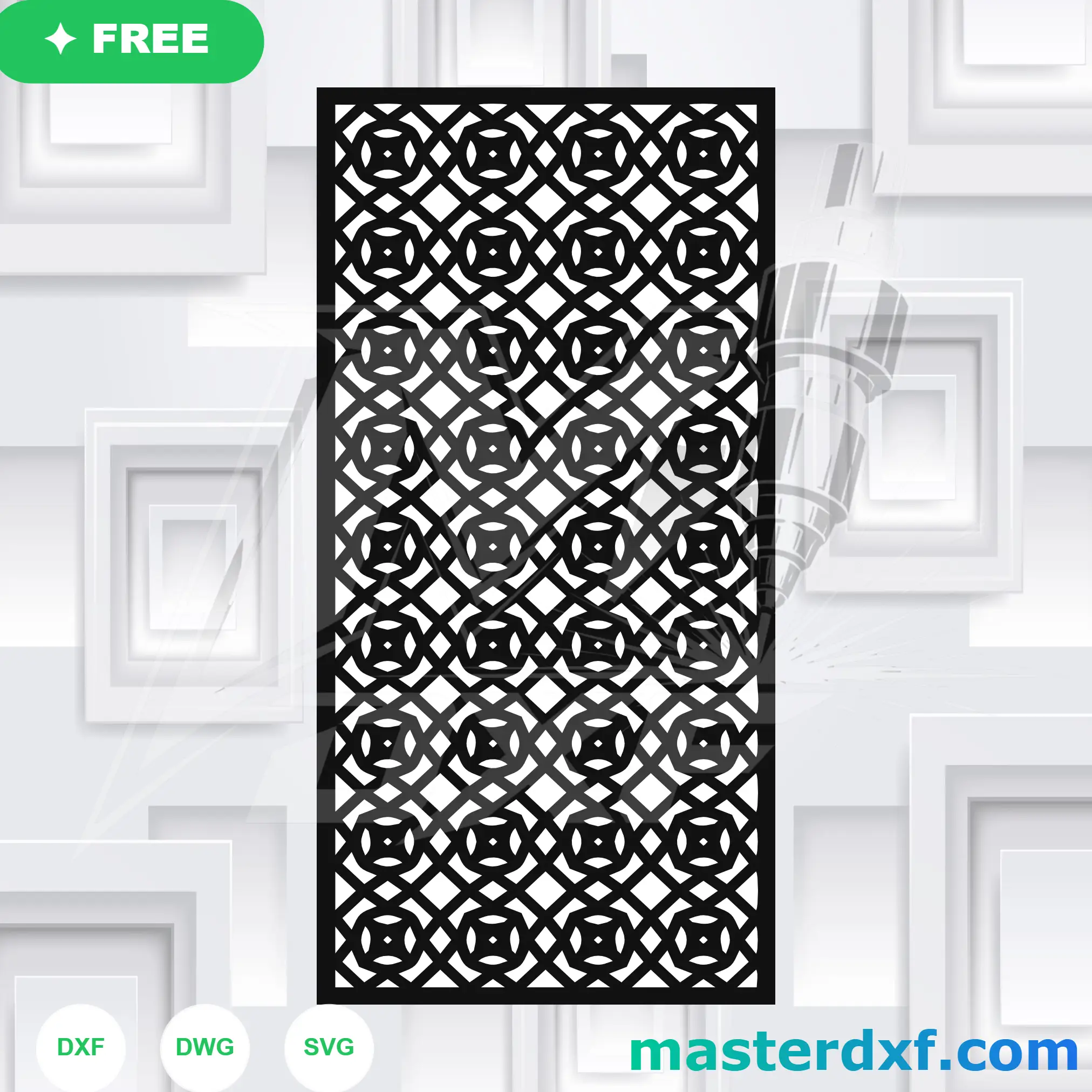 Dense Diamond Quatrefoil Trellis DXF Pattern DXF File
